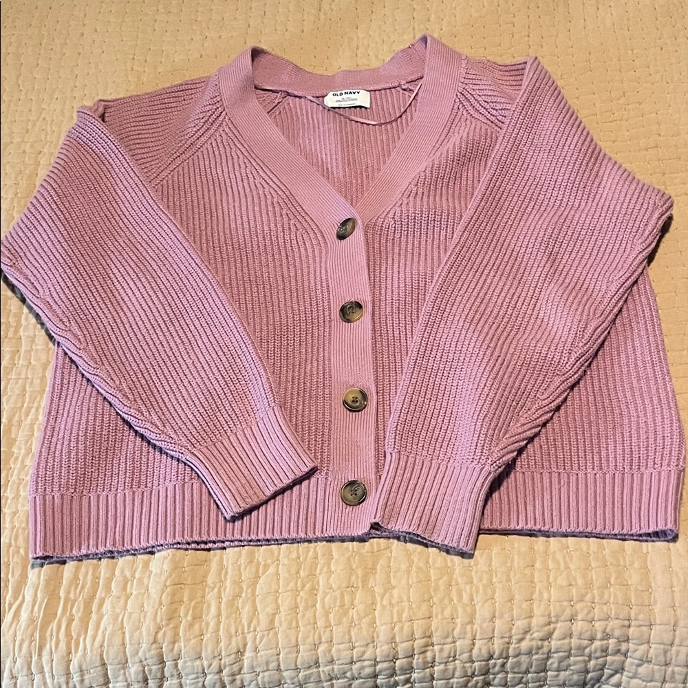 Old Navy Lavender Button-Up Cardigan XL Tall
